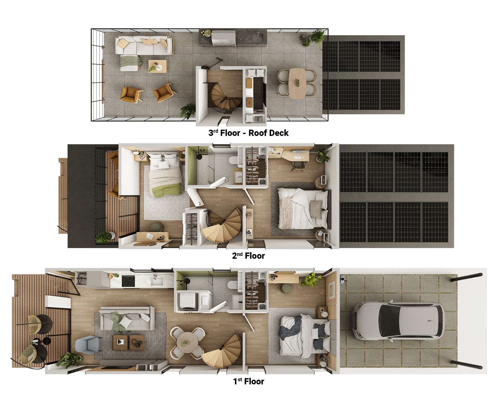 3 Bed Dwell + Roof Deck - 1,470 SF