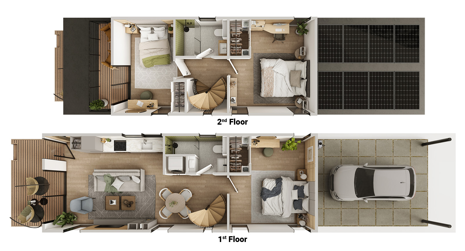 3 Bed Dwell - 1,050 SF