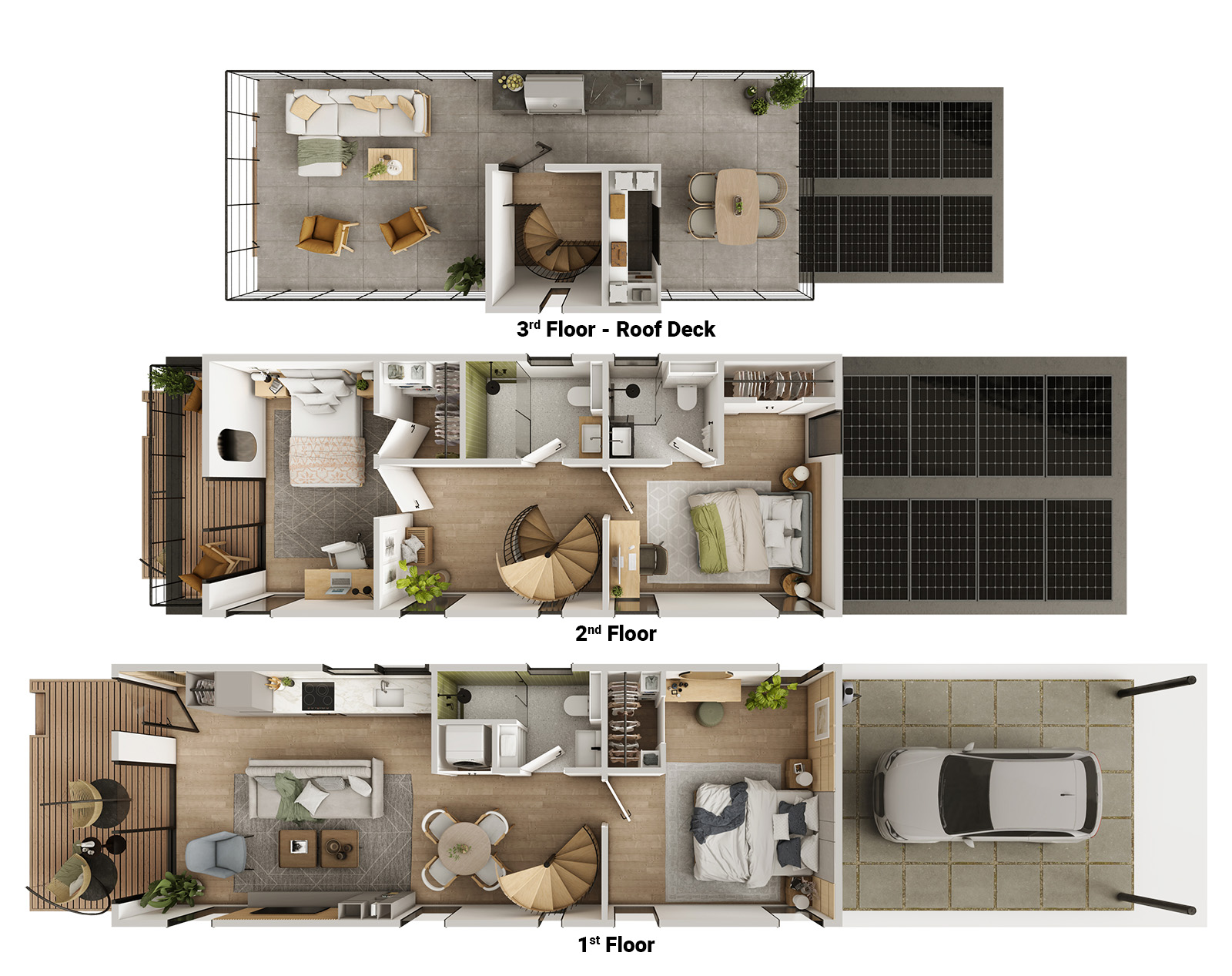 3 Bed Dwell + Roof Deck - 1,470 SF