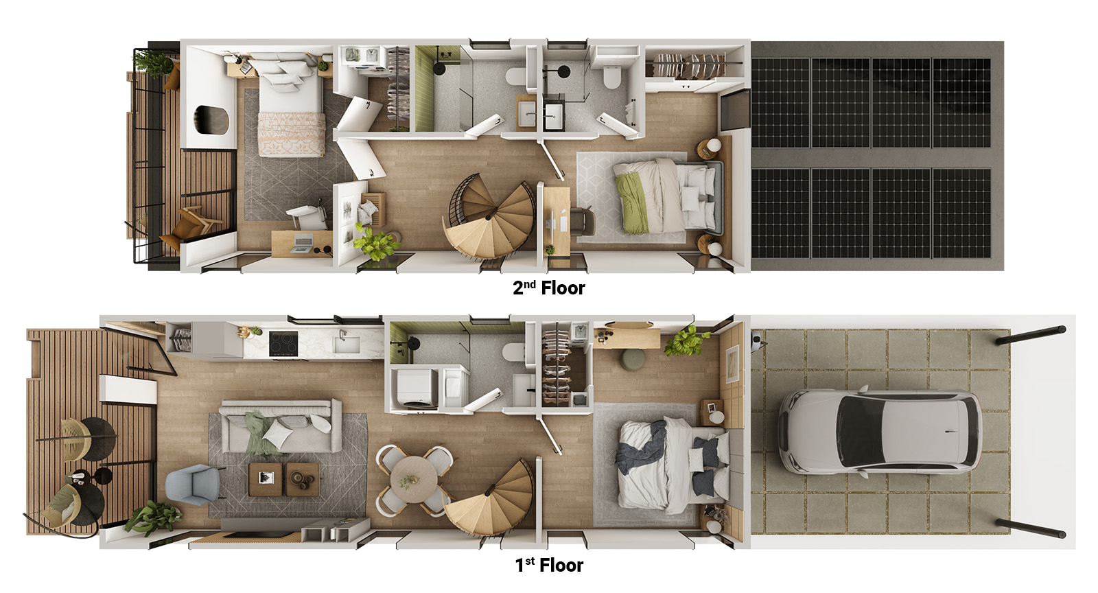 3 Bed Dwell - 1,050 SF
